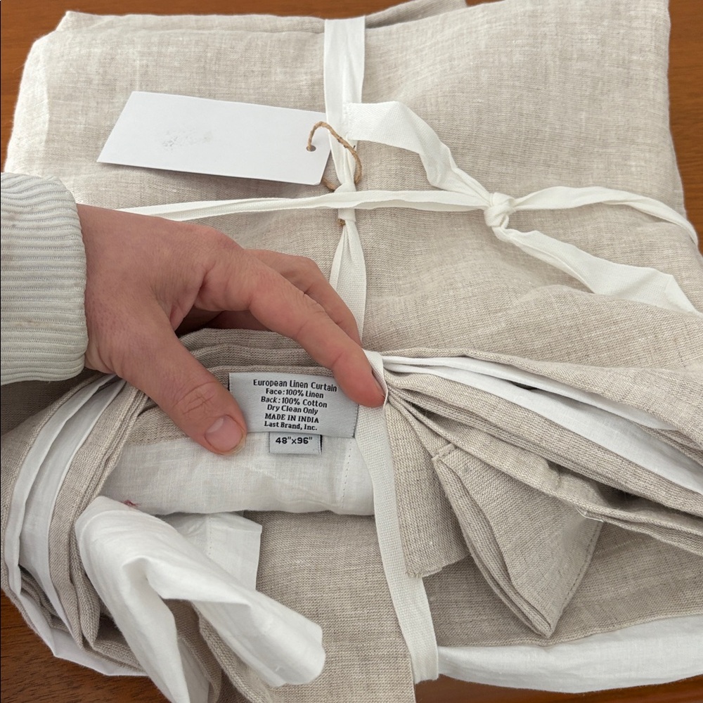 Quince Flax European Linen Curtain Panel Blackout 48x96" Room Darkening - Single